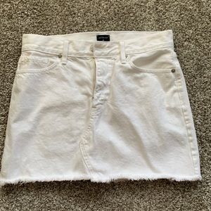 White denim mini skirt